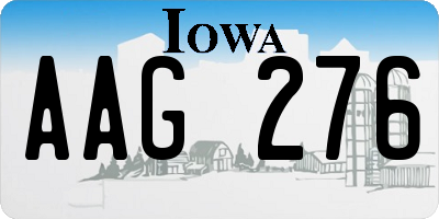 IA license plate AAG276