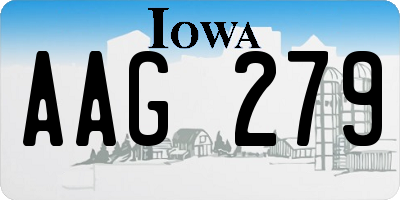 IA license plate AAG279