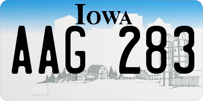 IA license plate AAG283