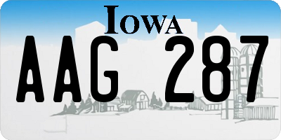 IA license plate AAG287