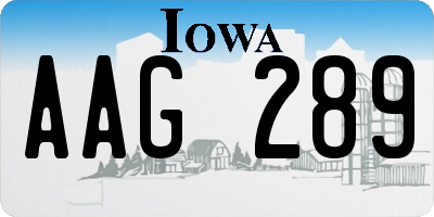 IA license plate AAG289