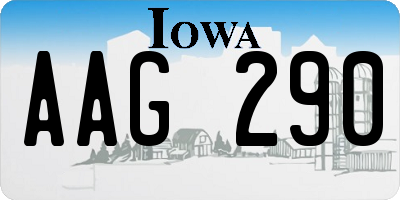 IA license plate AAG290