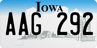 IA license plate AAG292