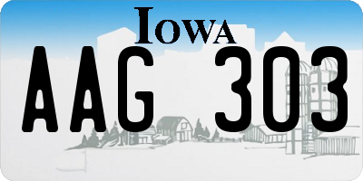 IA license plate AAG303