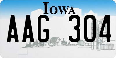 IA license plate AAG304