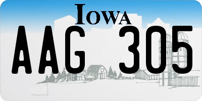 IA license plate AAG305