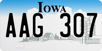 IA license plate AAG307