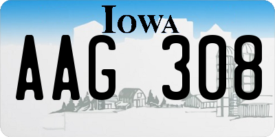 IA license plate AAG308