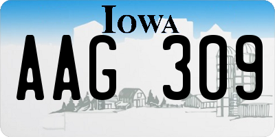 IA license plate AAG309