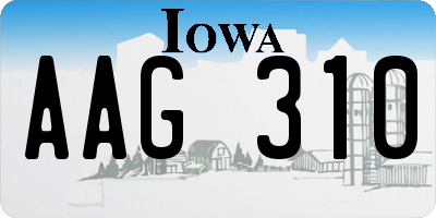 IA license plate AAG310