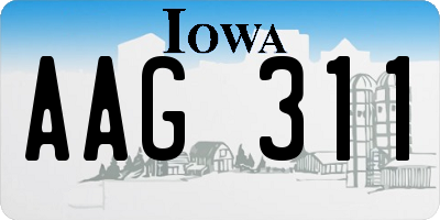 IA license plate AAG311