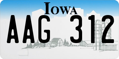 IA license plate AAG312