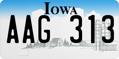 IA license plate AAG313