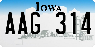 IA license plate AAG314