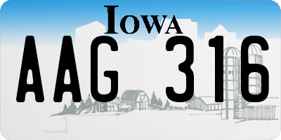 IA license plate AAG316