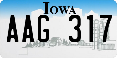 IA license plate AAG317