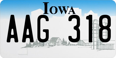 IA license plate AAG318