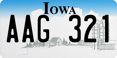 IA license plate AAG321