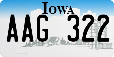 IA license plate AAG322