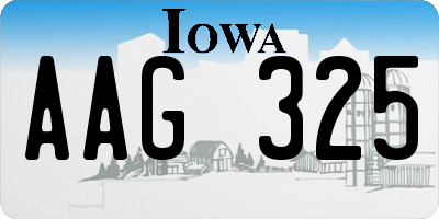 IA license plate AAG325