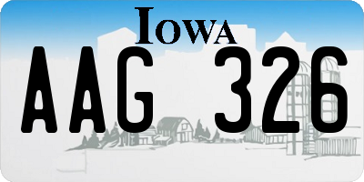 IA license plate AAG326