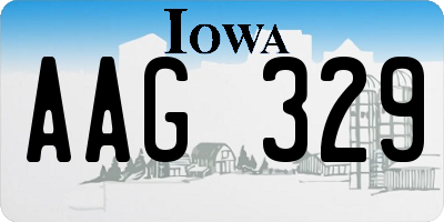 IA license plate AAG329