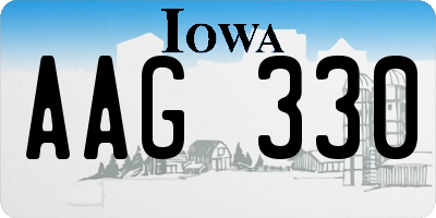 IA license plate AAG330