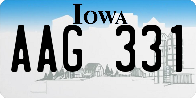 IA license plate AAG331