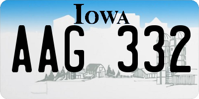 IA license plate AAG332