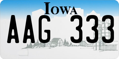 IA license plate AAG333