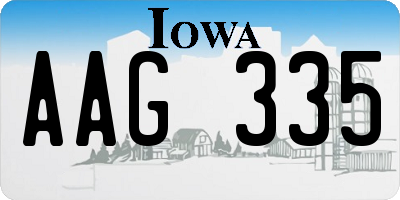 IA license plate AAG335