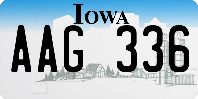 IA license plate AAG336