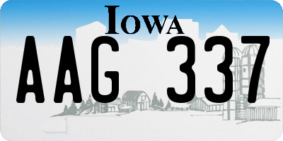 IA license plate AAG337