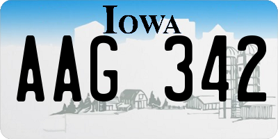 IA license plate AAG342