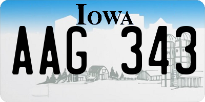 IA license plate AAG343