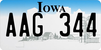 IA license plate AAG344