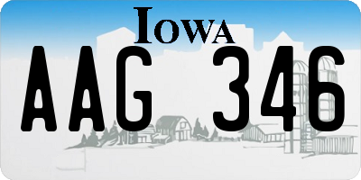 IA license plate AAG346