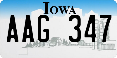 IA license plate AAG347