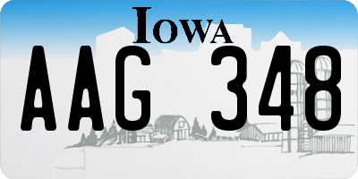 IA license plate AAG348