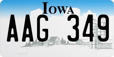 IA license plate AAG349