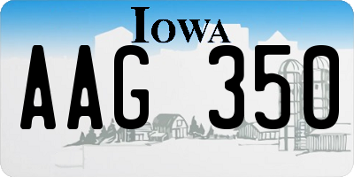 IA license plate AAG350