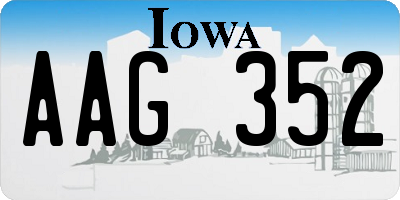 IA license plate AAG352