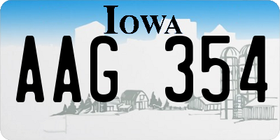 IA license plate AAG354