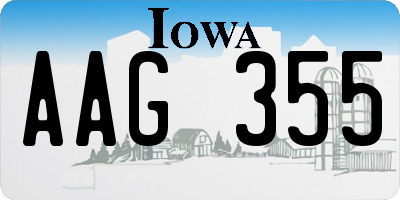 IA license plate AAG355