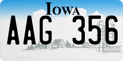 IA license plate AAG356