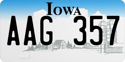 IA license plate AAG357