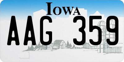 IA license plate AAG359