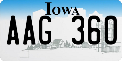 IA license plate AAG360