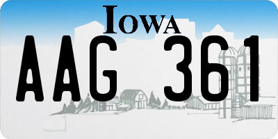 IA license plate AAG361