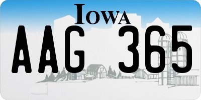 IA license plate AAG365